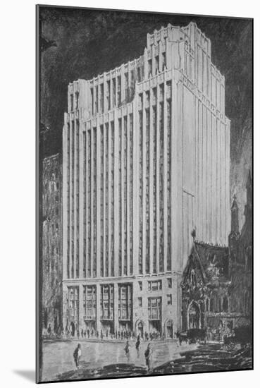 Perspective of principal facade, Gilbert Building, 205 West 39th Street, New York City, 1923-null-Mounted Giclee Print