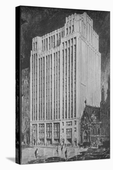 Perspective of principal facade, Gilbert Building, 205 West 39th Street, New York City, 1923-null-Stretched Canvas