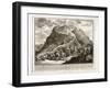 Perspective of the Second Eruption of Vesuvius, Published 1750-Francesco Spagnolo Perziado-Framed Giclee Print