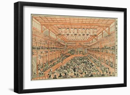 Perspective Picture of a Kabuki Theater (Uki-E Kabuki Shibai No Zu), C.1776-Utagawa Toyoharu-Framed Premium Giclee Print