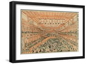 Perspective Picture of a Kabuki Theater (Uki-E Kabuki Shibai No Zu), C.1776-Utagawa Toyoharu-Framed Premium Giclee Print