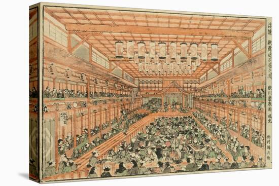 Perspective Picture of a Kabuki Theater (Uki-E Kabuki Shibai No Zu), C.1776-Utagawa Toyoharu-Stretched Canvas
