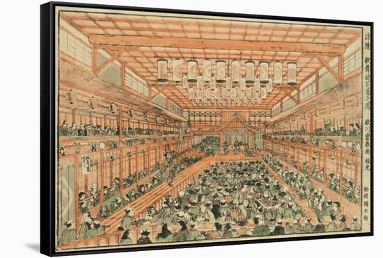 Perspective Picture of a Kabuki Theater (Uki-E Kabuki Shibai No Zu), C.1776-Utagawa Toyoharu-Framed Stretched Canvas