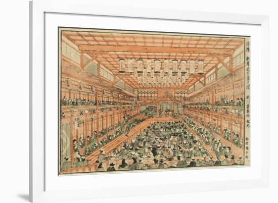 Perspective Picture of a Kabuki Theater (Uki-E Kabuki Shibai No Zu), C.1776-Utagawa Toyoharu-Framed Giclee Print