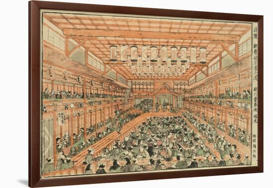 Perspective Picture of a Kabuki Theater (Uki-E Kabuki Shibai No Zu), C.1776-Utagawa Toyoharu-Framed Giclee Print