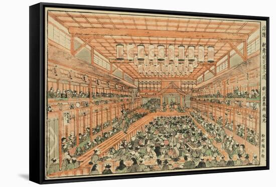 Perspective Picture of a Kabuki Theater (Uki-E Kabuki Shibai No Zu), C.1776-Utagawa Toyoharu-Framed Stretched Canvas