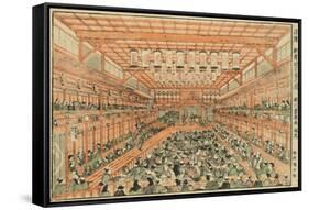 Perspective Picture of a Kabuki Theater (Uki-E Kabuki Shibai No Zu), C.1776-Utagawa Toyoharu-Framed Stretched Canvas