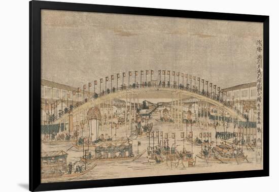 Perspective Picture of the Night Festival at Tenman Tenjin Shrine in Osaka-Utagawa Toyoharu-Framed Giclee Print