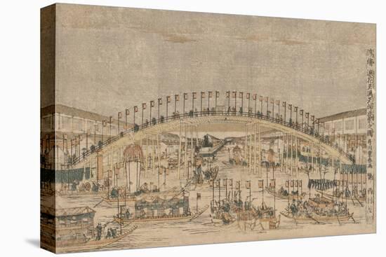 Perspective Picture of the Night Festival at Tenman Tenjin Shrine in Osaka-Utagawa Toyoharu-Stretched Canvas