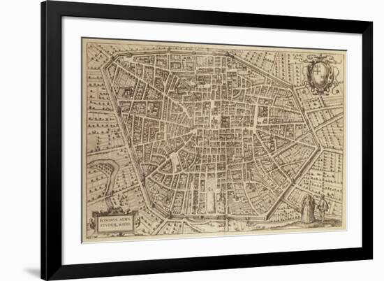 Perspective Plan of Bologna from Bononia Alma Studiorum Mater, 1575-null-Framed Giclee Print