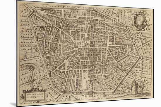 Perspective Plan of Bologna from Bononia Alma Studiorum Mater, 1575-null-Mounted Giclee Print