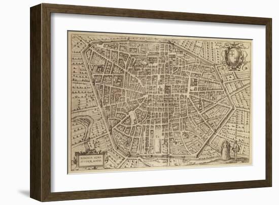 Perspective Plan of Bologna from Bononia Alma Studiorum Mater, 1575-null-Framed Giclee Print