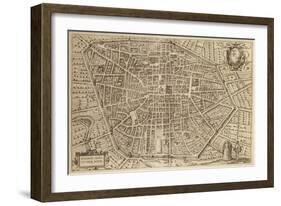 Perspective Plan of Bologna from Bononia Alma Studiorum Mater, 1575-null-Framed Giclee Print