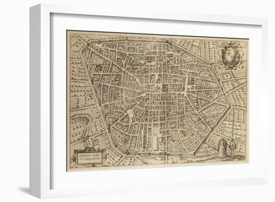 Perspective Plan of Bologna from Bononia Alma Studiorum Mater, 1575-null-Framed Giclee Print