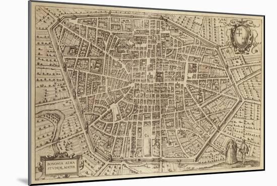 Perspective Plan of Bologna from Bononia Alma Studiorum Mater, 1575-null-Mounted Giclee Print