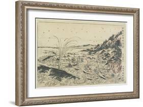 Perspective Print:Whale Catching at Kumano Sea-Shoreu, Late 18th Century-Utagawa Toyoharu-Framed Giclee Print