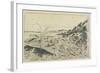 Perspective Print:Whale Catching at Kumano Sea-Shoreu, Late 18th Century-Utagawa Toyoharu-Framed Giclee Print