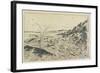 Perspective Print:Whale Catching at Kumano Sea-Shoreu, Late 18th Century-Utagawa Toyoharu-Framed Giclee Print