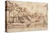 Perspective Study For the Background of the Adoration of the Magi-Leonardo da Vinci-Stretched Canvas