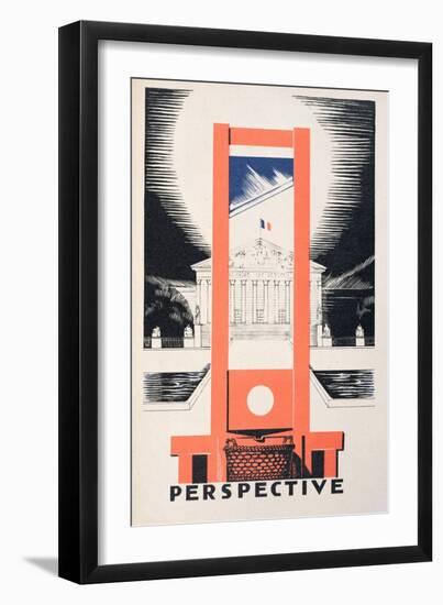 Perspective, the Guillotine Facing the National Assembly, Parlons Francais by Paul Iribe-Paul Iribe-Framed Giclee Print