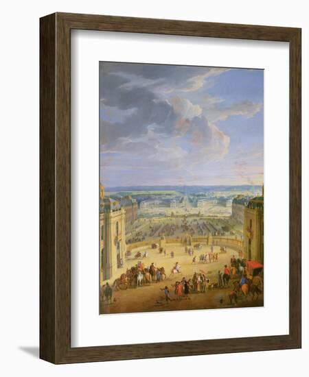 Perspective View from the Chateau of Versailles of the Place D'Armes and the Stables, 1688-Jean-Baptiste Martin-Framed Giclee Print