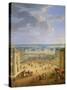 Perspective View from the Chateau of Versailles of the Place D'Armes and the Stables, 1688-Jean-Baptiste Martin-Stretched Canvas