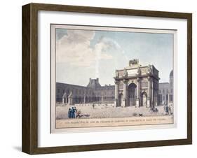 Perspective View of the Carrousel Triumphal Arch and the Tuileries Palace-Thierry Neveu-Framed Giclee Print