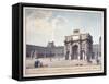 Perspective View of the Carrousel Triumphal Arch and the Tuileries Palace-Thierry Neveu-Framed Stretched Canvas