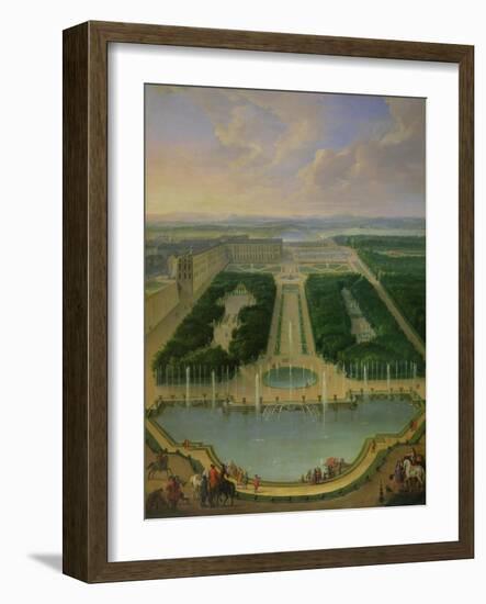 Perspective View of the Chateau of Versailles Seen from the Neptune Fountain, 1696-Jean-Baptiste Martin-Framed Giclee Print