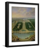 Perspective View of the Chateau of Versailles Seen from the Neptune Fountain, 1696-Jean-Baptiste Martin-Framed Giclee Print