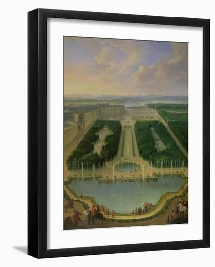 Perspective View of the Chateau of Versailles Seen from the Neptune Fountain, 1696-Jean-Baptiste Martin-Framed Giclee Print