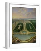 Perspective View of the Chateau of Versailles Seen from the Neptune Fountain, 1696-Jean-Baptiste Martin-Framed Giclee Print