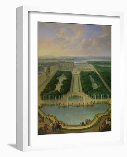 Perspective View of the Chateau of Versailles Seen from the Neptune Fountain, 1696-Jean-Baptiste Martin-Framed Giclee Print