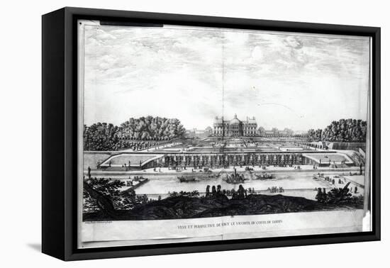 Perspective View of the Garden Facade of the Chateau of Vaux-Le-Vicomte-Israel, The Younger Silvestre-Framed Stretched Canvas