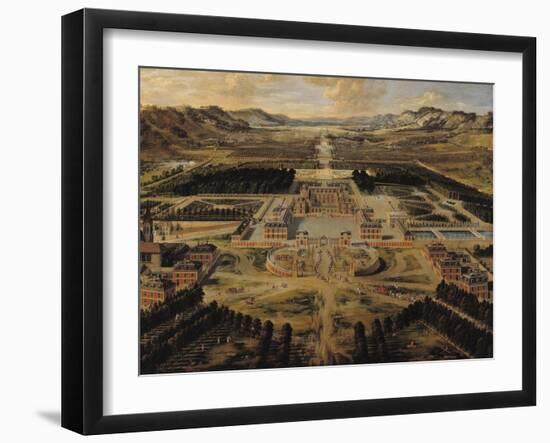 Perspective View of the Gardens and Chateau of Versailles Seen from the Paris Avenue, 1668-Pierre Patel-Framed Giclee Print