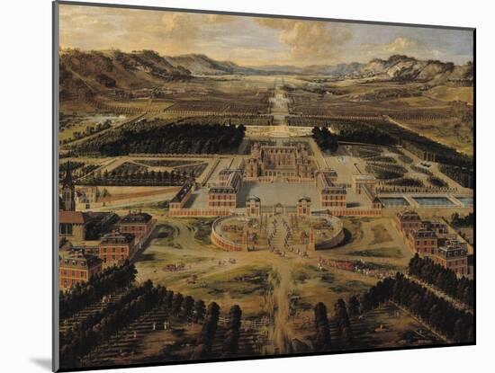 Perspective View of the Gardens and Chateau of Versailles Seen from the Paris Avenue, 1668-Pierre Patel-Mounted Giclee Print