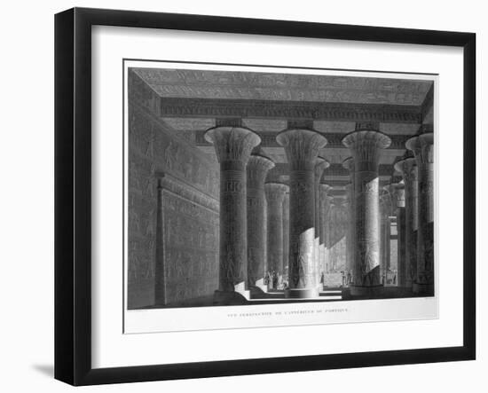 Perspective view of the portico interior, Esna (Latopolis), Egypt, 1822-Sellier-Framed Giclee Print