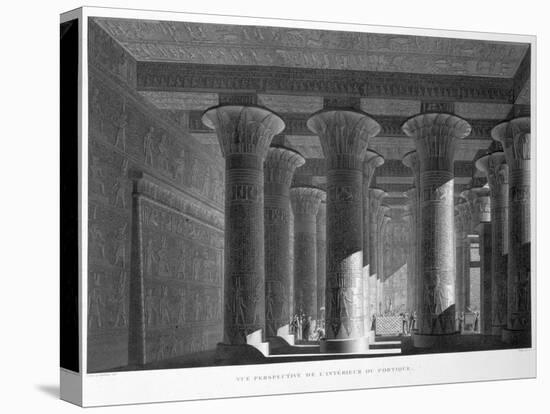 Perspective view of the portico interior, Esna (Latopolis), Egypt, 1822-Sellier-Stretched Canvas
