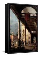 Perspective with Portico-Canaletto-Framed Stretched Canvas