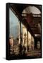 Perspective with Portico-Canaletto-Framed Stretched Canvas