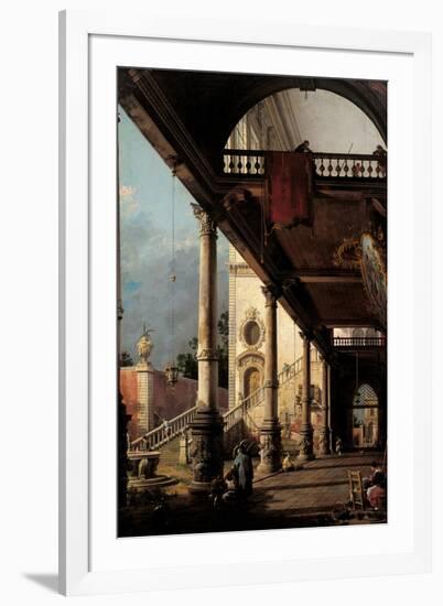 Perspective with Portico-Canaletto-Framed Art Print