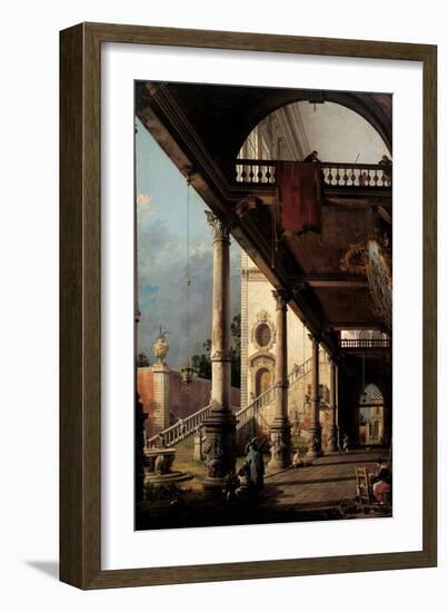 Perspective with Portico-Canaletto-Framed Art Print