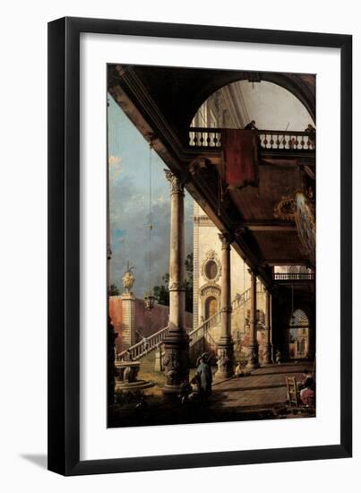 Perspective with Portico-Canaletto-Framed Art Print