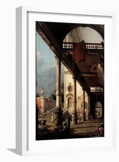 Perspective with Portico-Canaletto-Framed Art Print