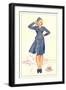 Pert Uniformed Stewardess Saluting-null-Framed Art Print