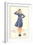 Pert Uniformed Stewardess Saluting-null-Framed Art Print