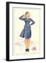 Pert Uniformed Stewardess Saluting-null-Framed Art Print