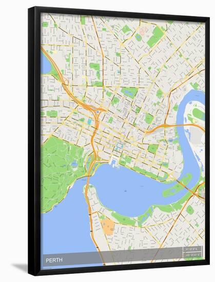Perth, Australia Map-null-Framed Poster