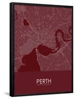 Perth, Australia Red Map-null-Framed Poster