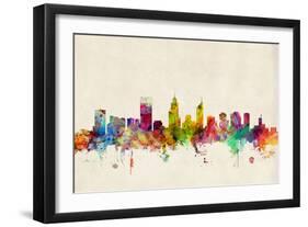 Perth Australia Skyline-Michael Tompsett-Framed Art Print